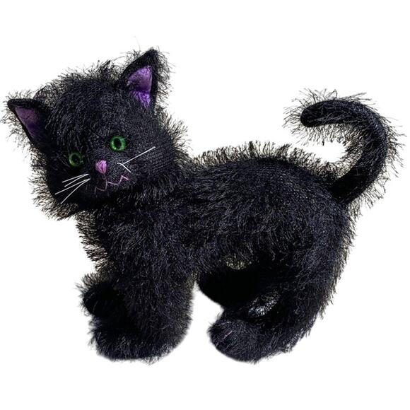 Black Cat Sound Motion Halloween Decor Vintage RUSS Scratches Kitty Purple Green - Picture 13 of 14